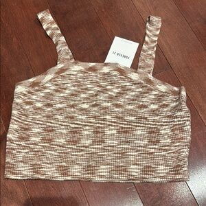 Forever 21 Brown Patterned Women's Cropped Sweater Tank
